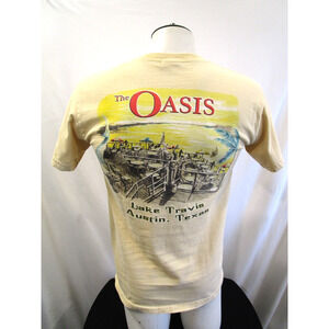 The Oasis Restaurant Lake Travis Austin TX Yellow T Shirt Men Sz S